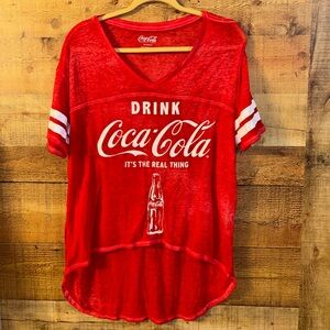 Coca-Cola Sheer V-neck T-shirt